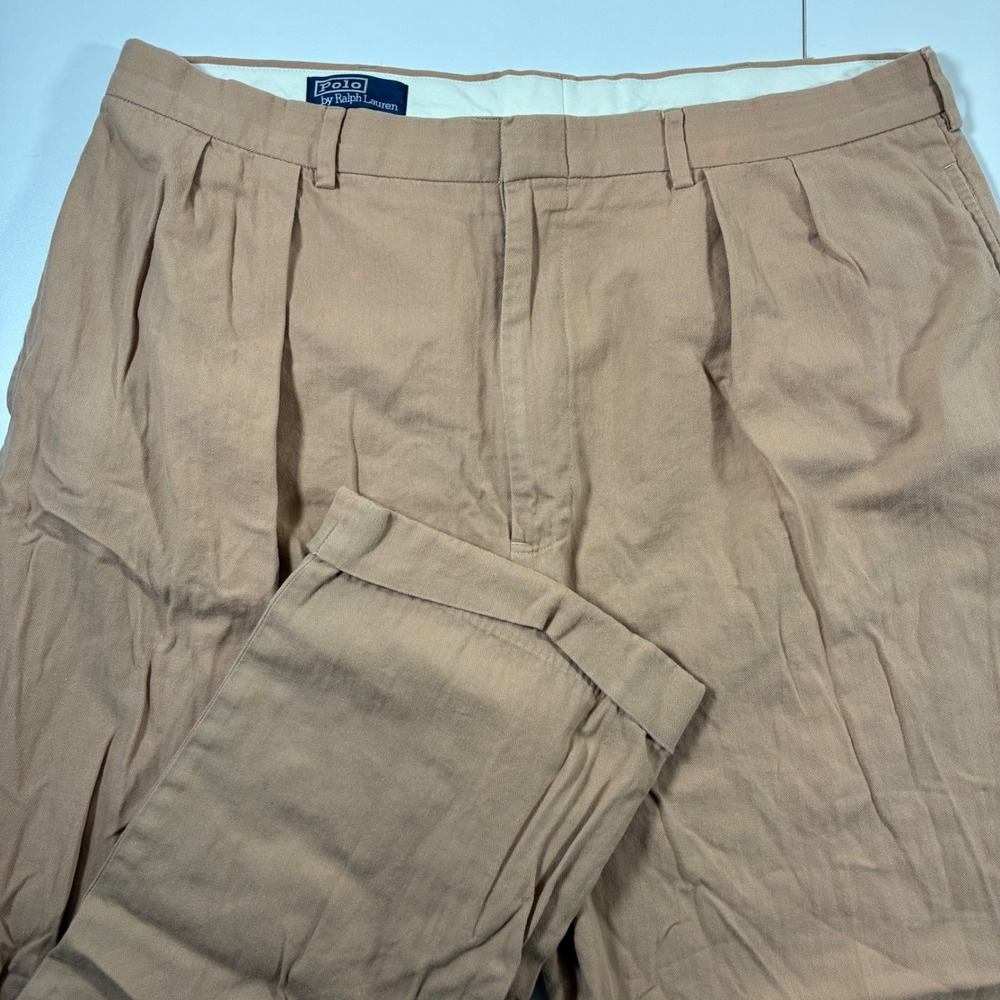 Vintage Polo Ralph Lauren Pants 38x29 Pleated Cuffed 90s Y2K (Tag 40x30)